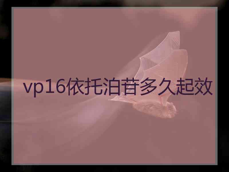 vp16依托泊苷多久起效