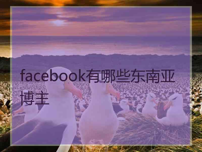 facebook有哪些东南亚博主