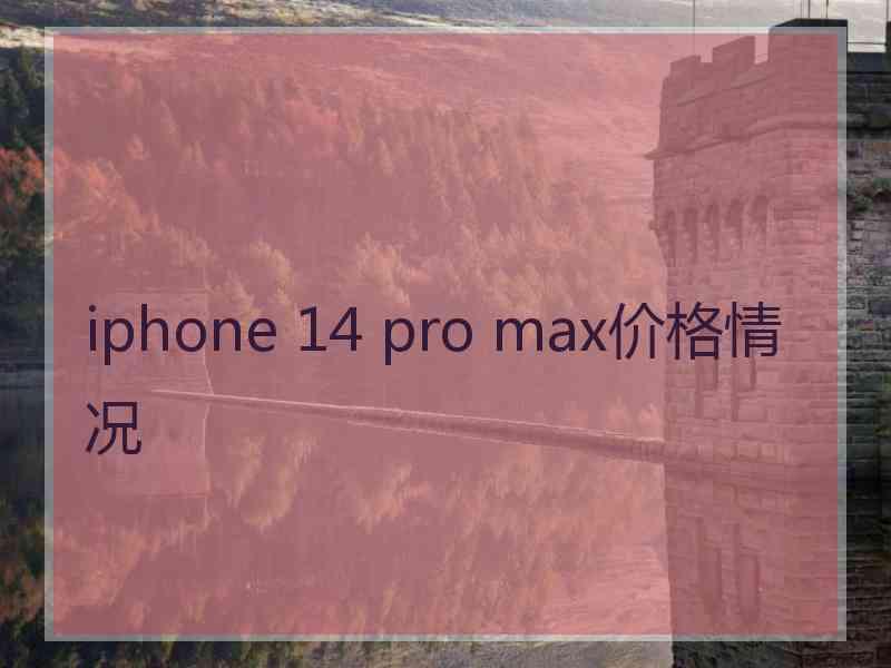 iphone 14 pro max价格情况