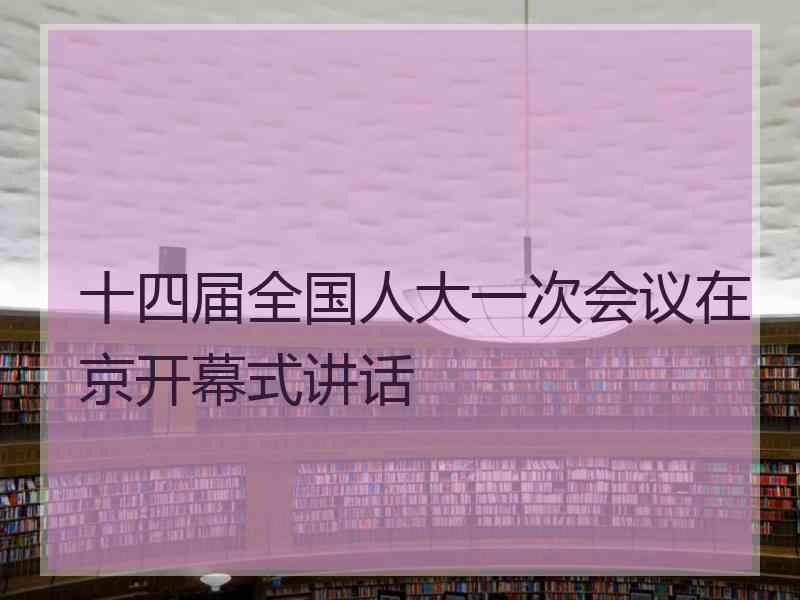 十四届全国人大一次会议在京开幕式讲话