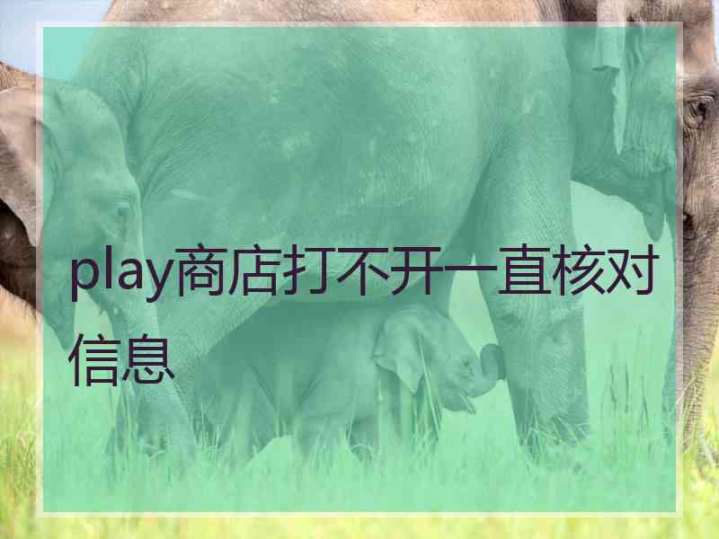 play商店打不开一直核对信息