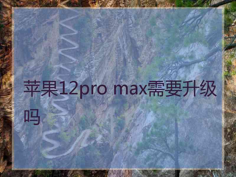 苹果12pro max需要升级吗