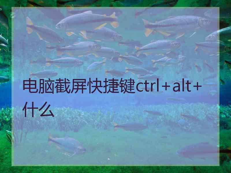 电脑截屏快捷键ctrl+alt+什么