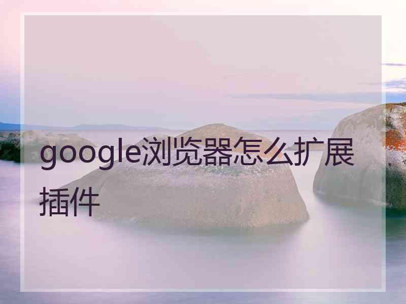 google浏览器怎么扩展插件