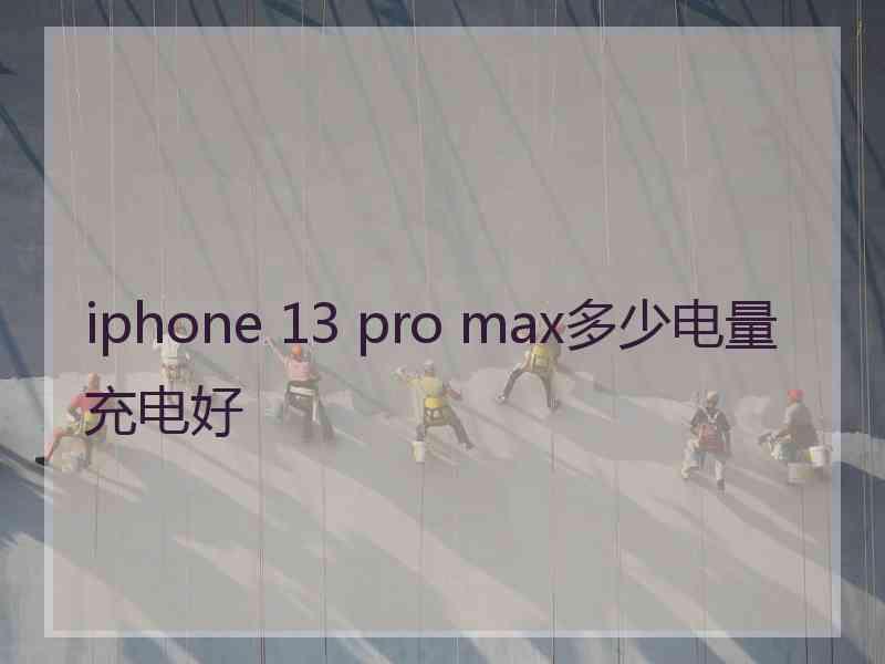 iphone 13 pro max多少电量充电好