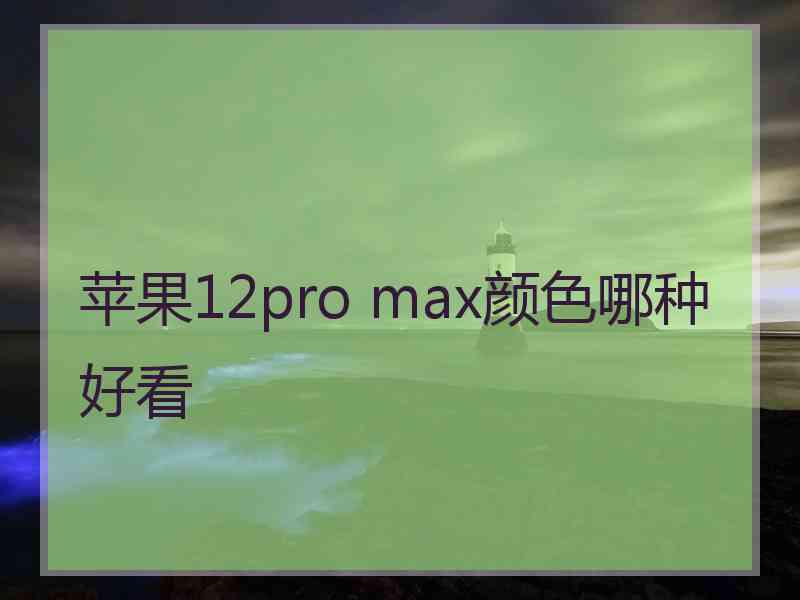 苹果12pro max颜色哪种好看