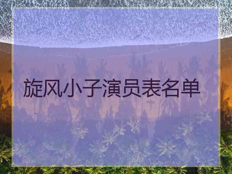 旋风小子演员表名单