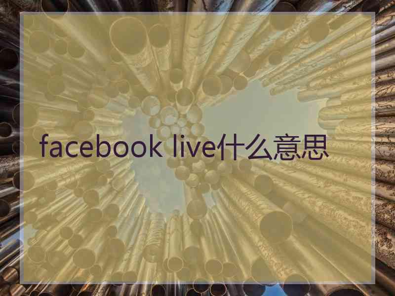 facebook live什么意思