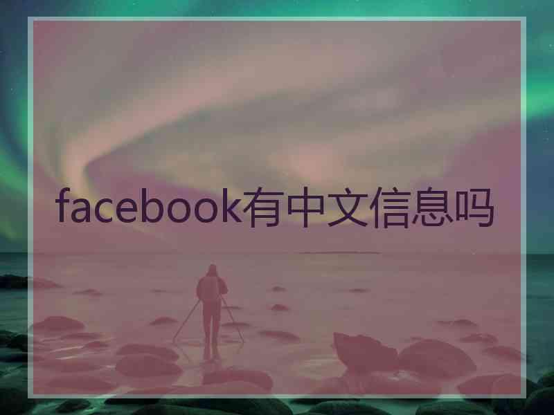 facebook有中文信息吗