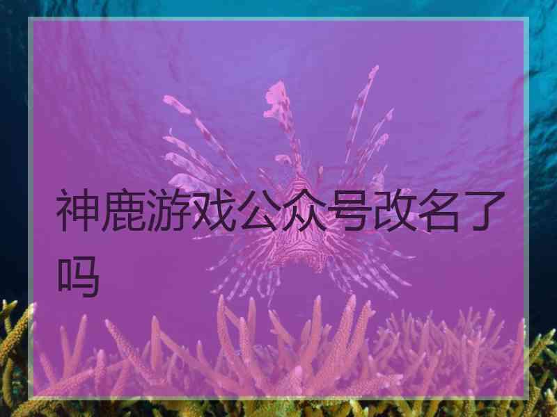 神鹿游戏公众号改名了吗