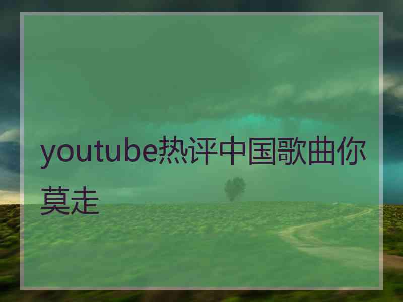 youtube热评中国歌曲你莫走