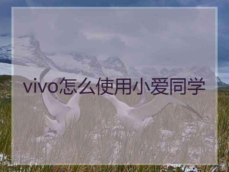 vivo怎么使用小爱同学