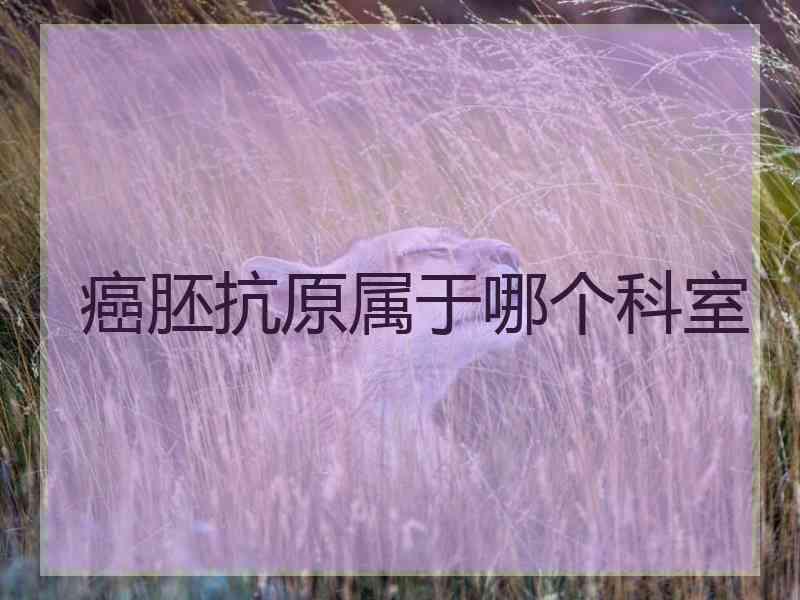 癌胚抗原属于哪个科室