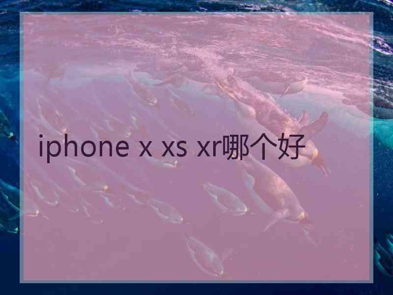 iphone x xs xr哪个好