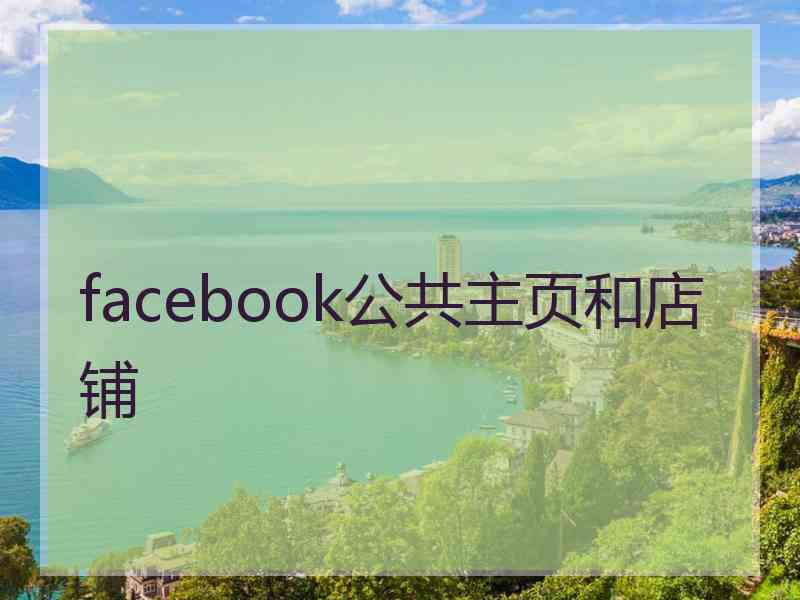 facebook公共主页和店铺