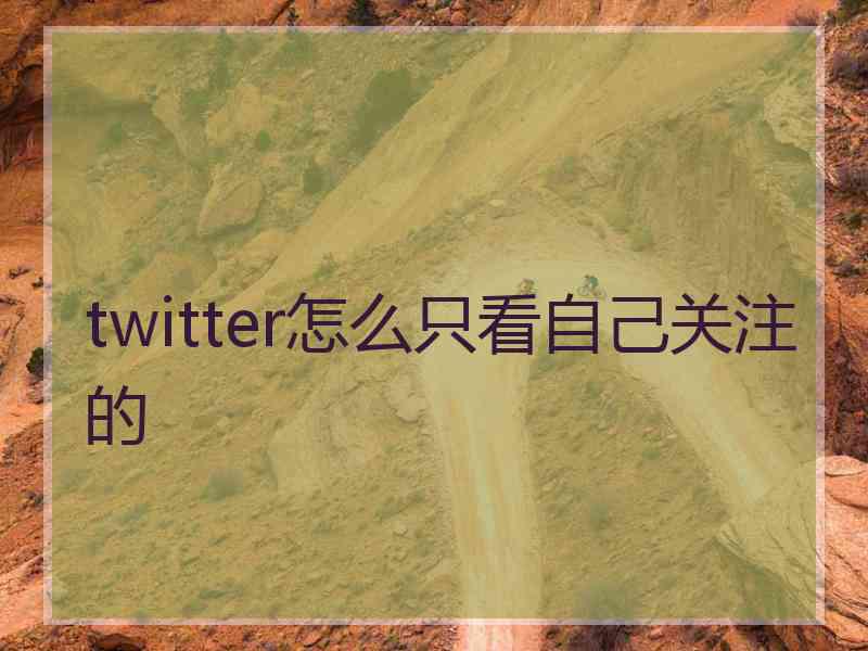 twitter怎么只看自己关注的