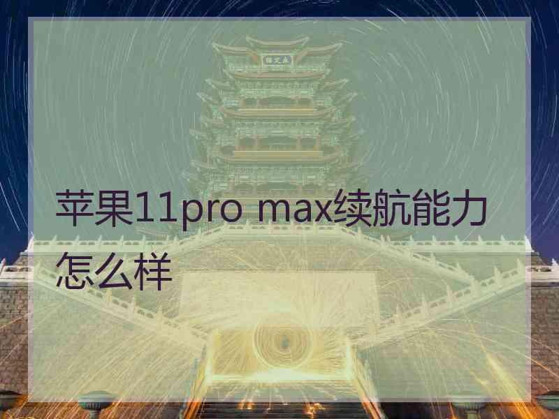 苹果11pro max续航能力怎么样