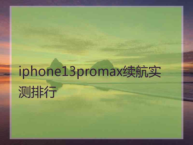 iphone13promax续航实测排行