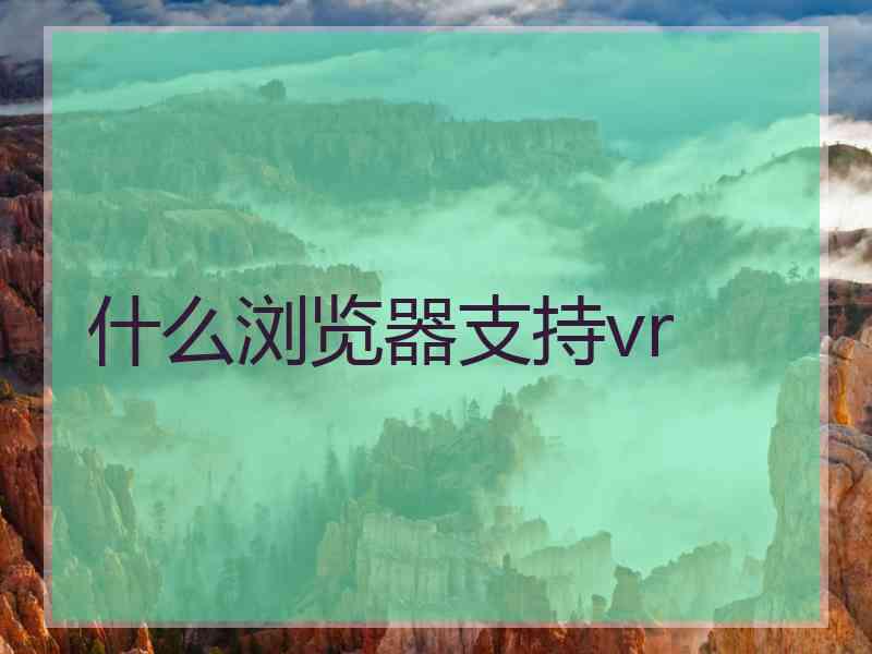 什么浏览器支持vr