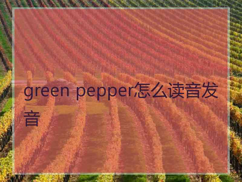 green pepper怎么读音发音