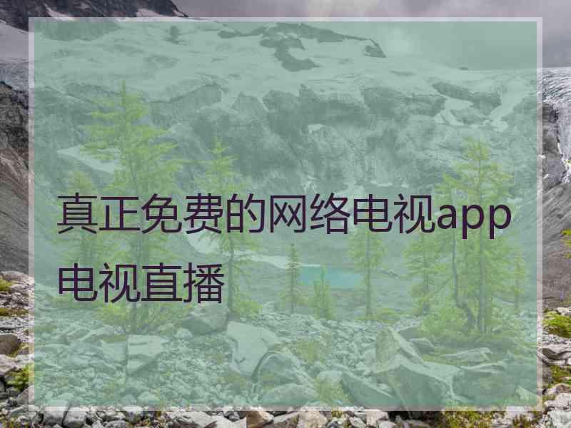 真正免费的网络电视app电视直播