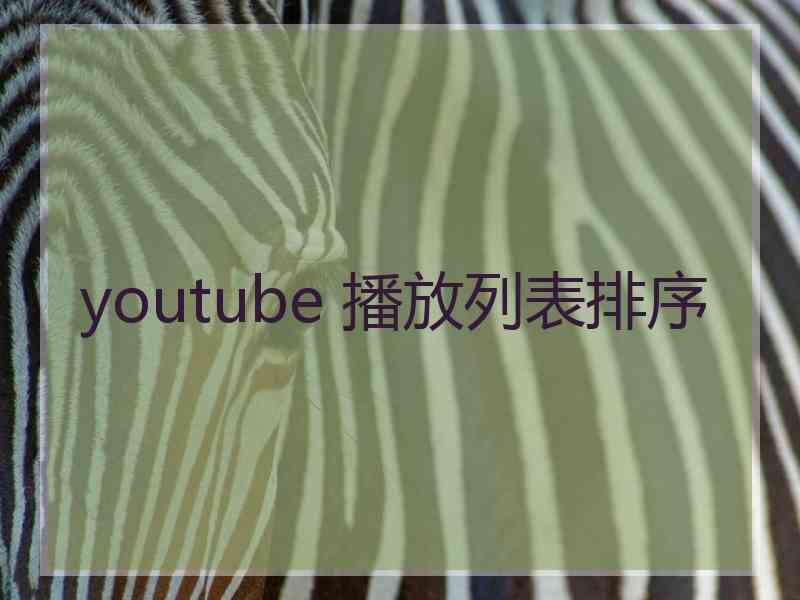 youtube 播放列表排序