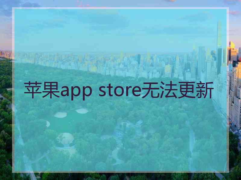 苹果app store无法更新