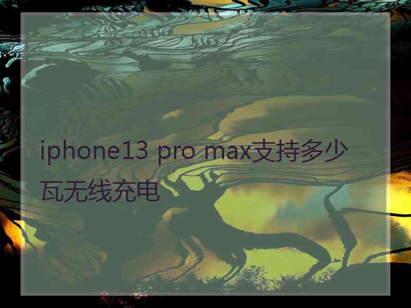 iphone13 pro max支持多少瓦无线充电