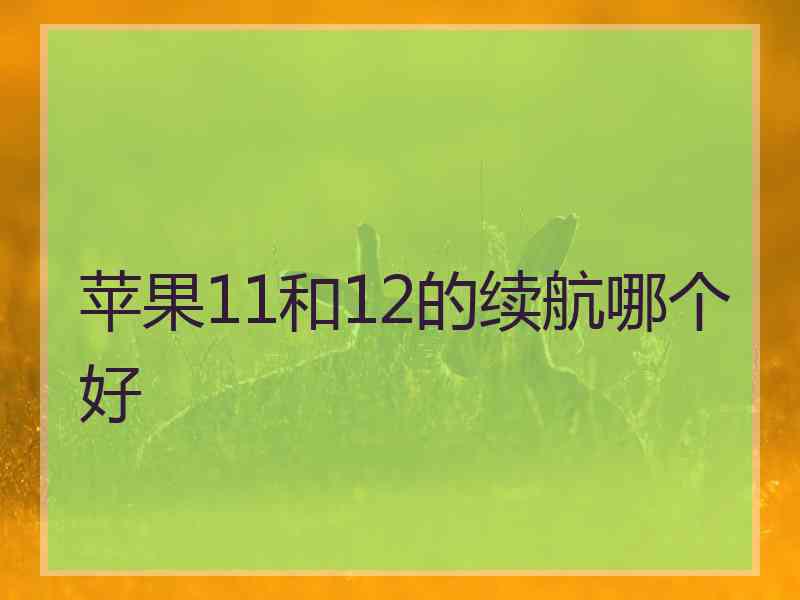 苹果11和12的续航哪个好