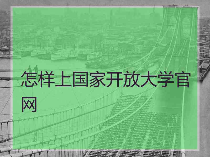 怎样上国家开放大学官网