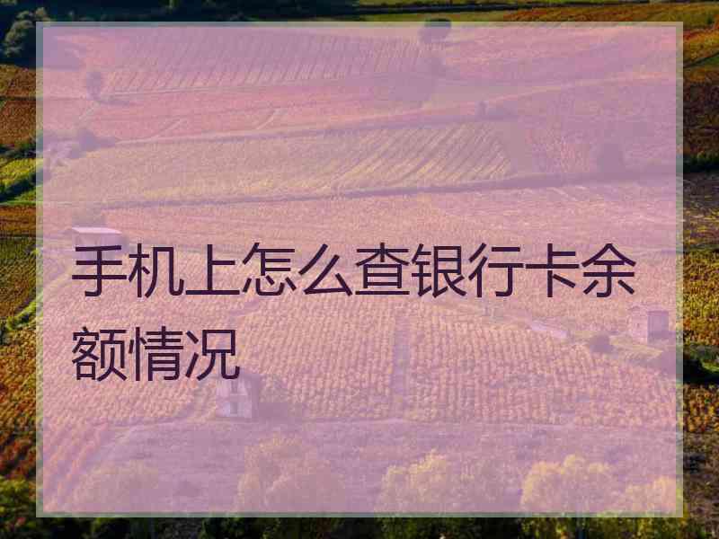 手机上怎么查银行卡余额情况