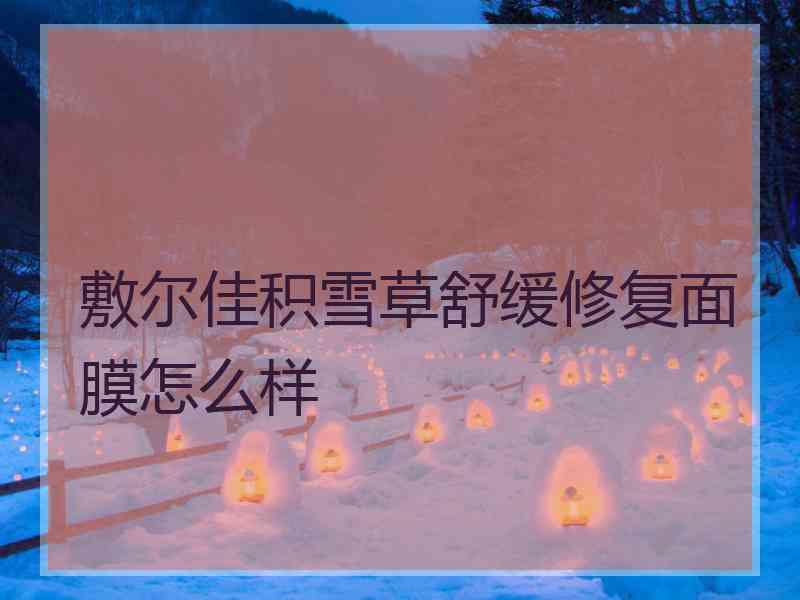 敷尔佳积雪草舒缓修复面膜怎么样