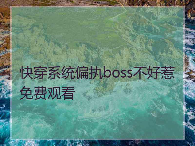 快穿系统偏执boss不好惹免费观看