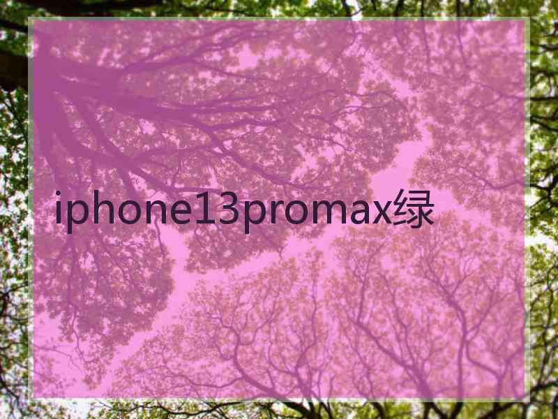 iphone13promax绿