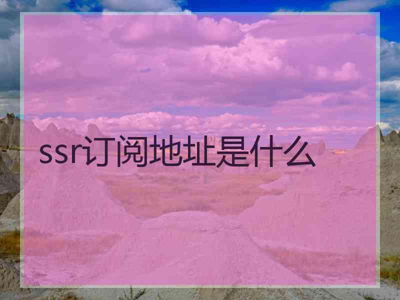 ssr订阅地址是什么