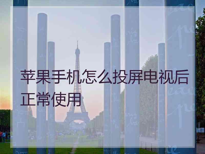 苹果手机怎么投屏电视后正常使用