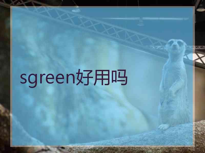 sgreen好用吗