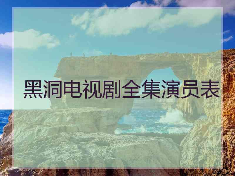 黑洞电视剧全集演员表