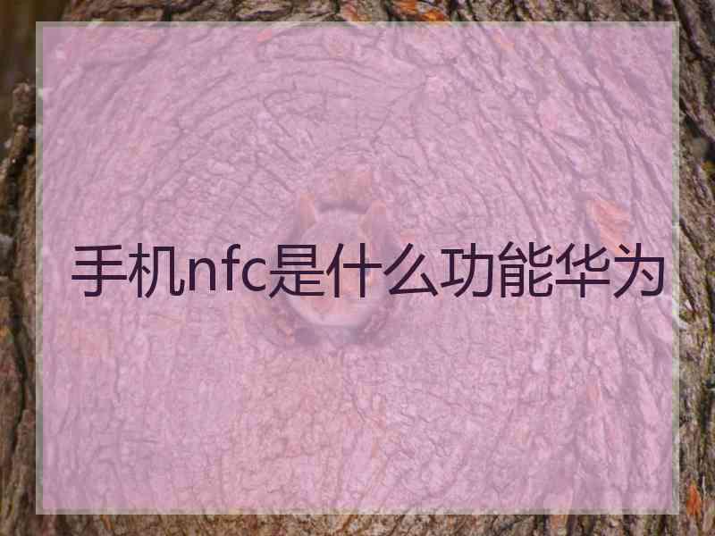 手机nfc是什么功能华为