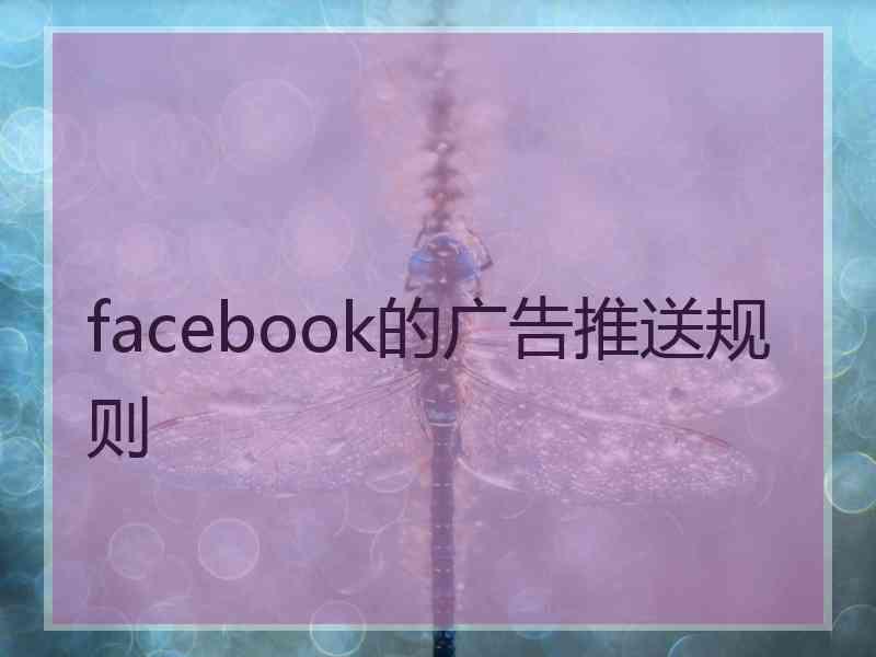 facebook的广告推送规则