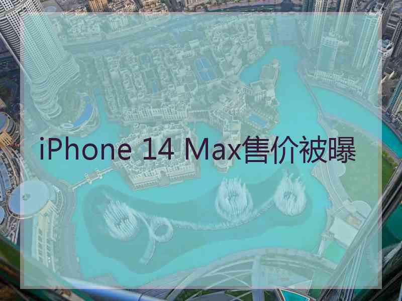 iPhone 14 Max售价被曝