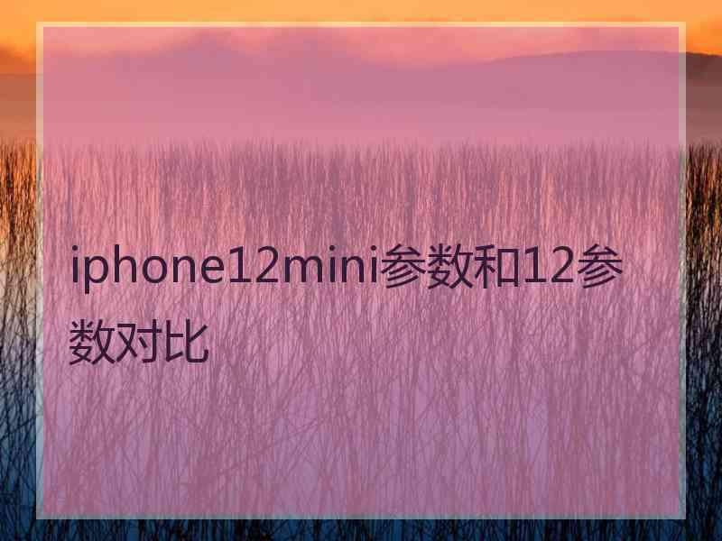 iphone12mini参数和12参数对比