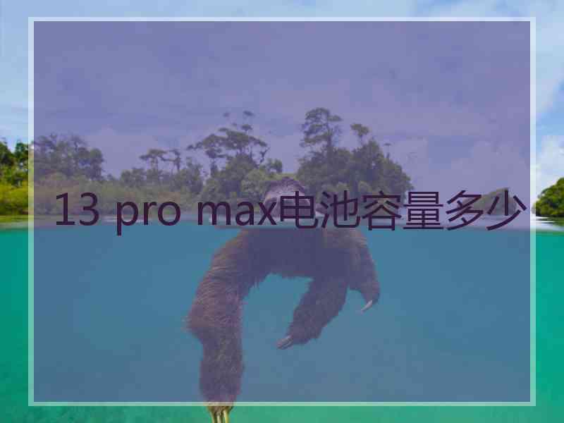 13 pro max电池容量多少