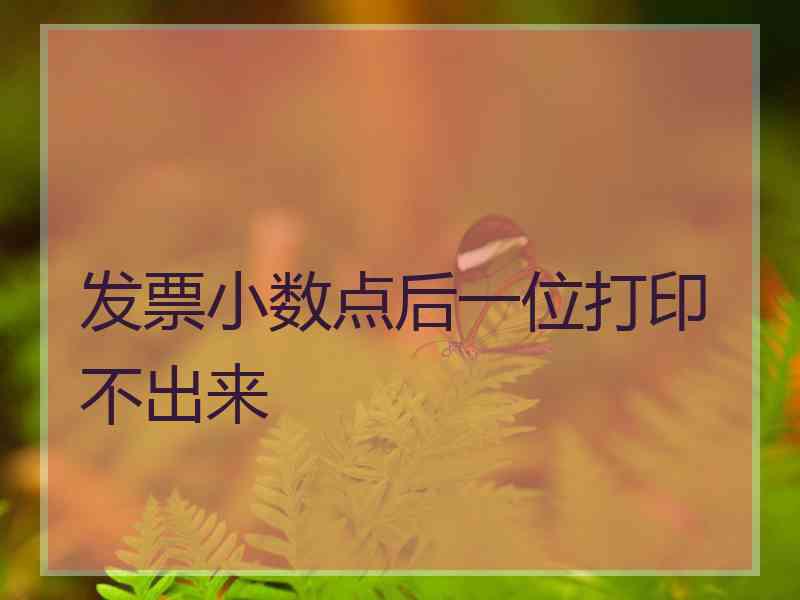 发票小数点后一位打印不出来