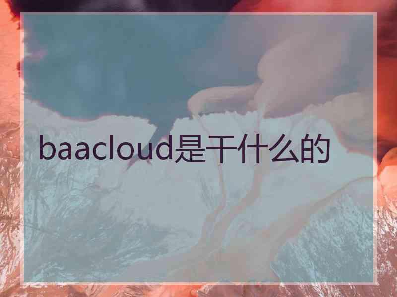 baacloud是干什么的