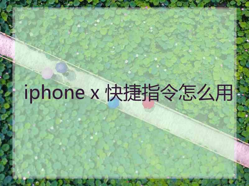 iphone x 快捷指令怎么用