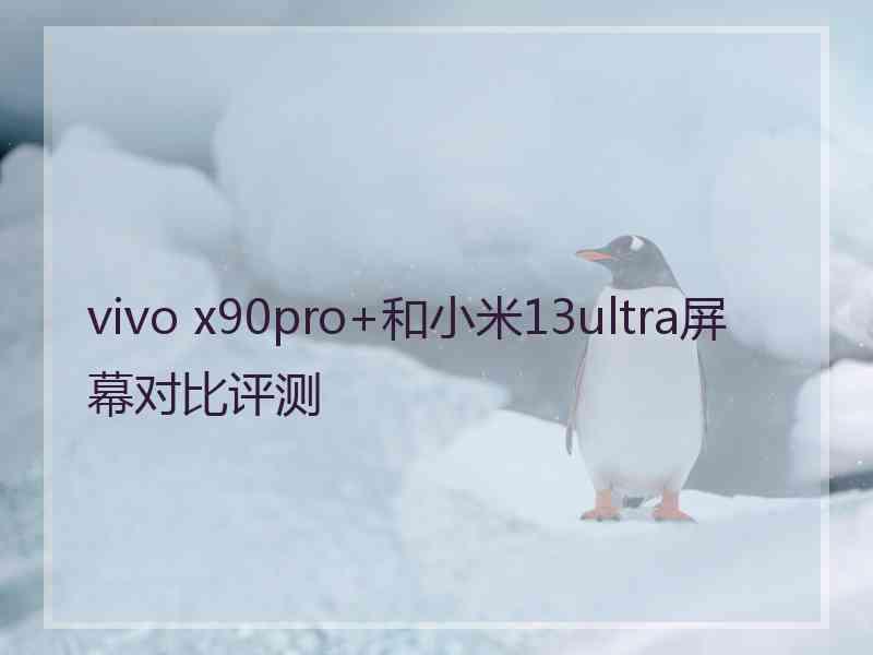 vivo x90pro+和小米13ultra屏幕对比评测