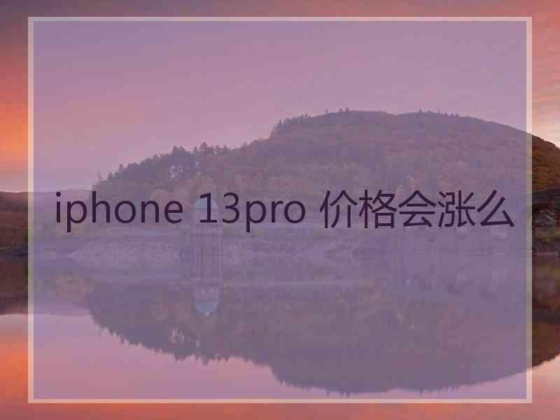 iphone 13pro 价格会涨么