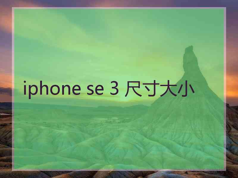 iphone se 3 尺寸大小