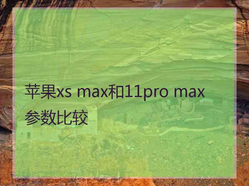 苹果xs max和11pro max参数比较